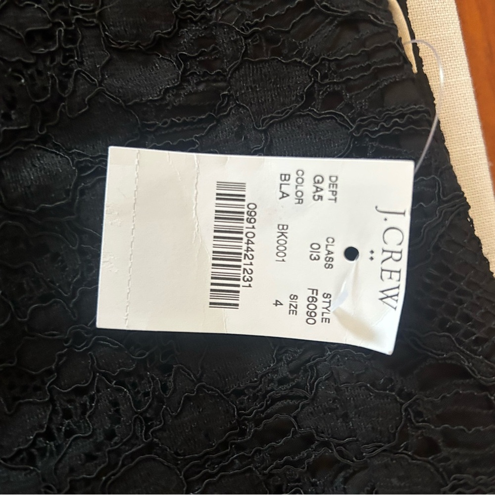 NWT J Crew Elegant Lace Black Pencil Skirt - Picture 5 of 8